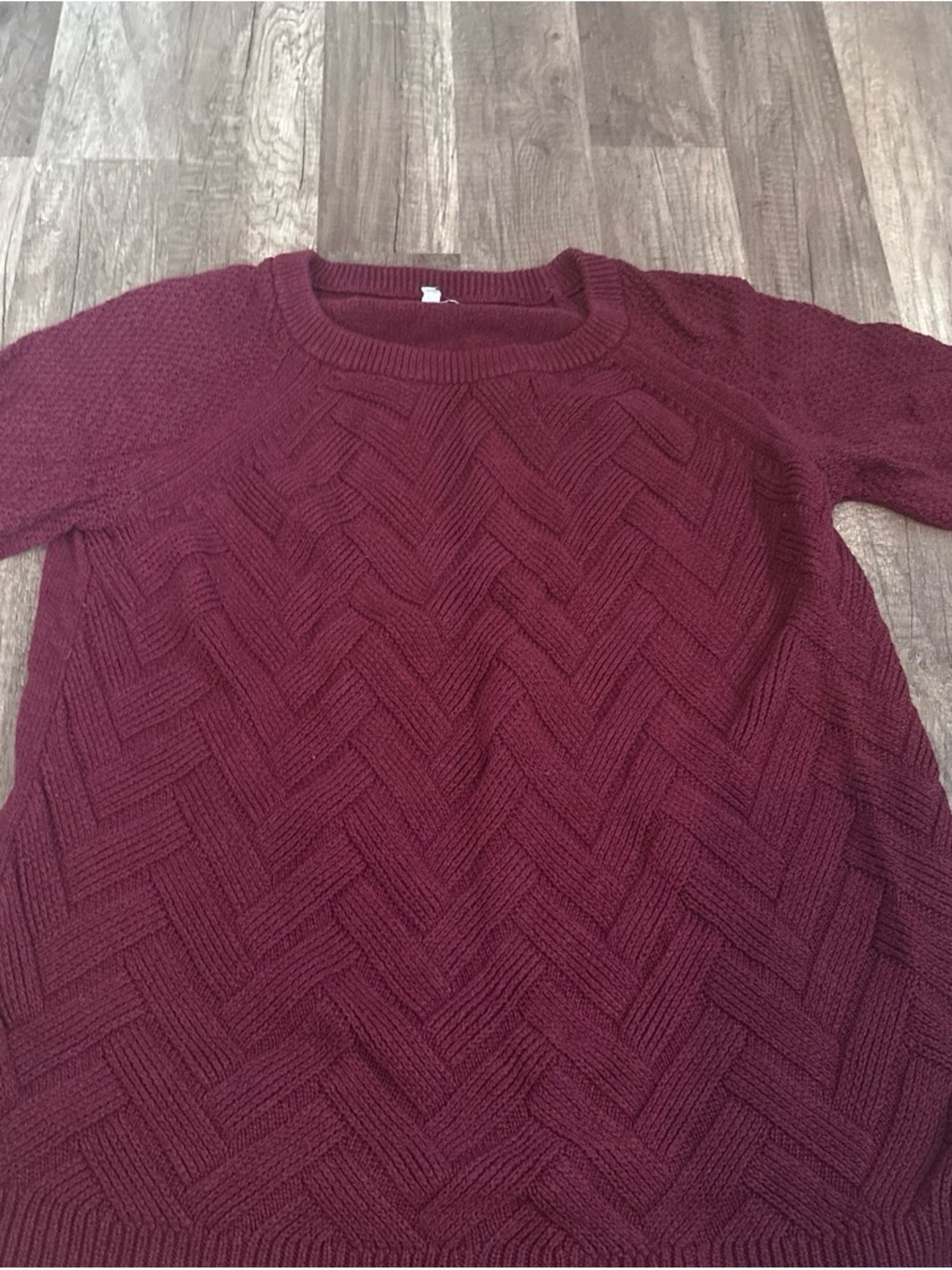 Sonoma womens Cable Knit Crewneck Sweater - Burgundy